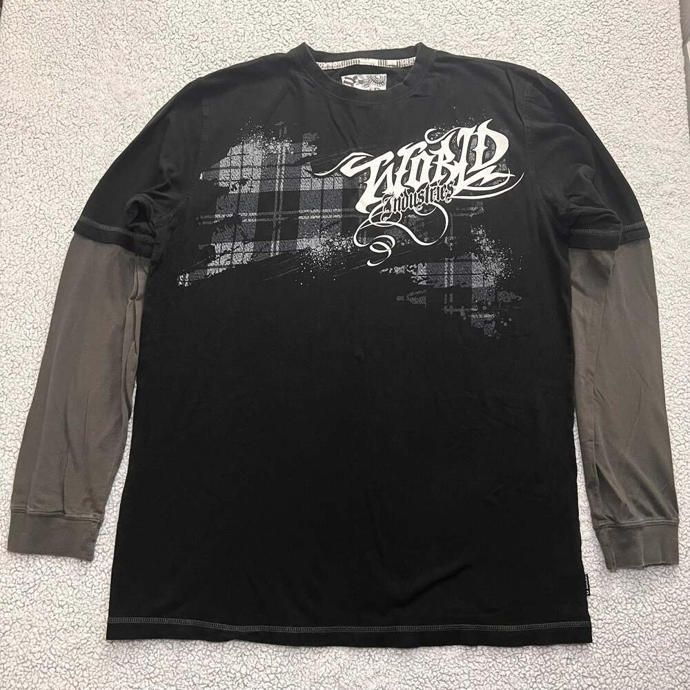 World Industries Y2K Grunge Skater Layered Long Sleeve Graphic T-Shirt